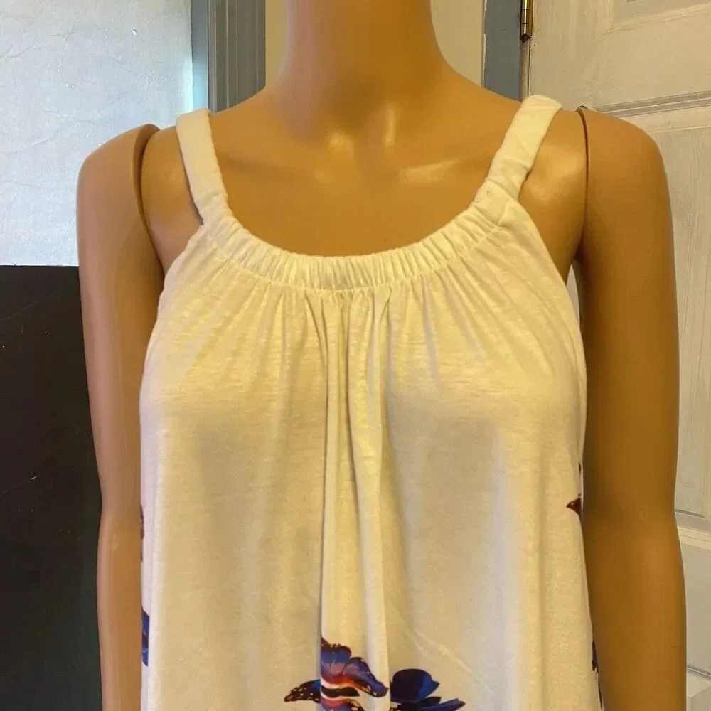 VTG Y2K Mini Dress Size S-M Butterflies Print Cottage core Fairy Feminine Casual - Picture 5 of 7